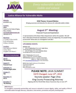 JAVA Meeting - Financial Fraud and Exploitation @ Saint Alphonsus Medical Center: Boise