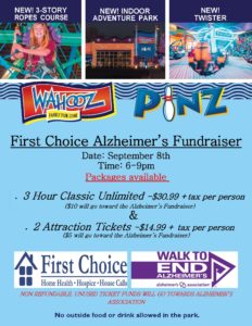 First Choice Alzheimer's Fundraiser at Wahooz @ Wahooz