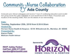 Community Nurse Collaboration Meeting @ Horizon Home Health & Hospice
