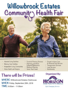 Willowbrook Estates Community Health Fair @ Willowbrook Estates Clubhouse