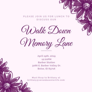 Walk Down Memory Lane Preparation Lunch @ Barber Station