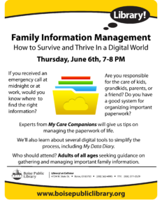 Family Information Management: How to Survive and Thrive in a Digital World @ Library! at Collister