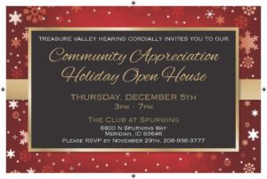 Treasure Valley Hearing Holiday Open House @ The Club at Spurwing