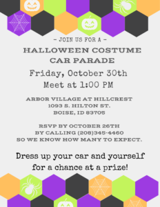 Halloween Costume Car Parade @ Arbor Village at Hillcrest